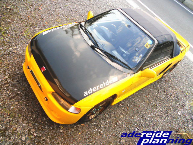 Adereide Planning ビート PP1 カーボンボンネットフード ブラックアウト塗装 