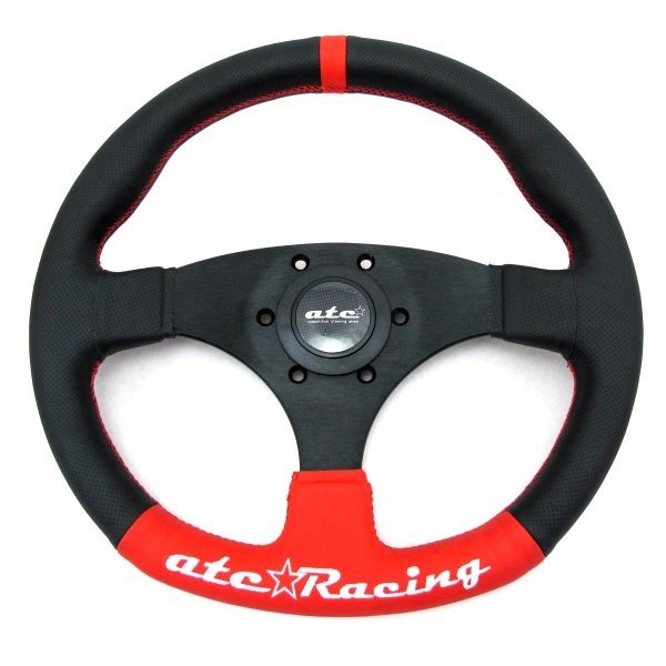 ステアリング】ATC ステアリング ａｔｃ☆Ｒａｃｉｎｇ FLAT325-R 【325mm】ブラックエアー&レッド＆レッドステッチ（レッドトップ）-  AutoMall オートモール カーパーツカタログ