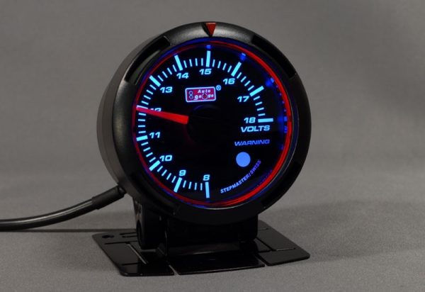 Auto Gauge RSM series ワーニング 電圧計 エンジェルリング ブルー/ホワイト