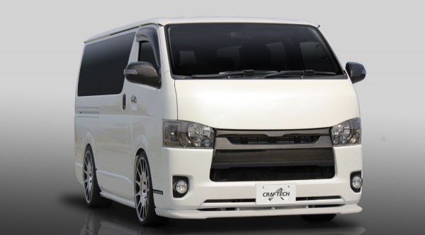 craftech ハイエース 200系 標準ボディ 4型 (H26.1-) リップエアロキット 3点キット FRP製