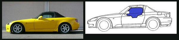 CUSCO S2000 AP1/AP2 クスコ アクリルウインドー (ドア用)