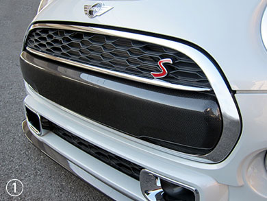 GARBINO BMW MINI F56/F55 カーボングリルガーニッシュ カーボン製(クリア塗装済み)