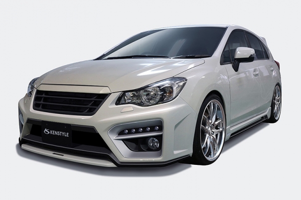 KEN STYLE インプレッサスポーツ GP系 アプライド：A-C フロントバンパースポイラー FRP製 LEDデイタイムランプ付属