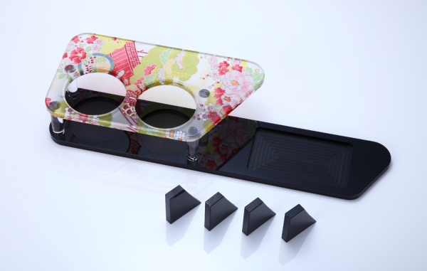 kazukiauto ハイエース 200系 標準ボディ アクリルカップホルダー リア用 京ちりめん