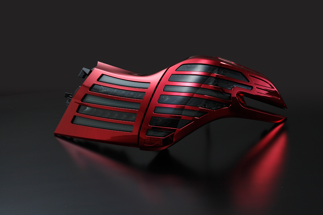 METEO TOYOTA 30系ALPHARD（アルファード）専用LEDテールランプ　Web限定カラー スモークテール+レッドメッキカバー