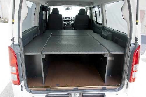 neru海 ハイエース 200系 1-3型 標準ボディ スーパーGL 車中泊 ベッドキット 6枚式 波道-7 ウレタン厚 30mm