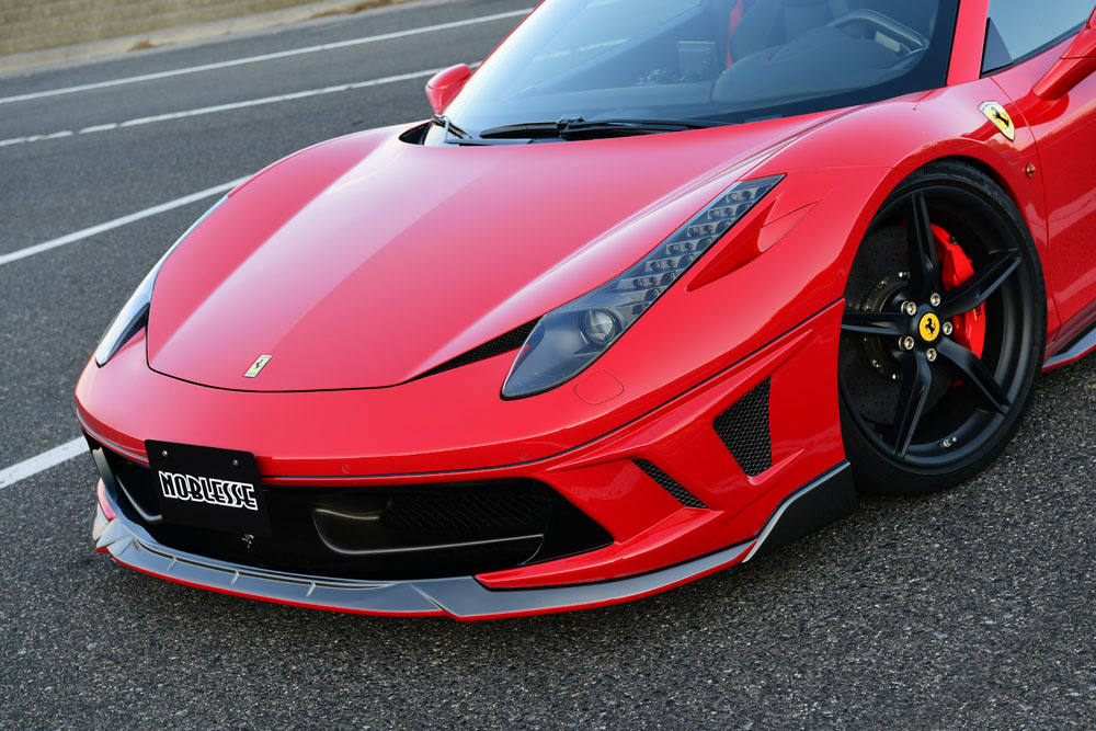 NOBLESSE Ferrari 458 フロントハーフバンパー（ABS製） 未塗装