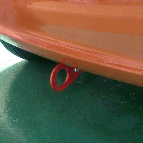 OKUYAMA CARBING フィット GK5 フリップアップトーイングフック リア スチール製 カラー：レッド