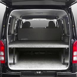 Shokusya.com ハイエース 200系 標準ボディ S-GL 車中泊 ベッドキット(ブラックレザー)