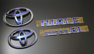 THINK DESIGN ハイエース 200系 SUPER-GL BLUE CLEAR EMBLEM SET