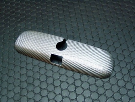 TsFACTORY ハイエース 200系 標準ボディ S-GL用 ルームミラーカバー【シルバーカーボン】