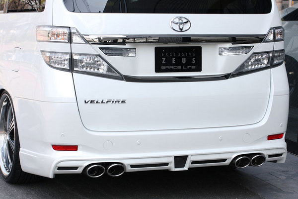 EXCLUSIVE ZEUS ヴェルファイア 20系 後期 V/Xグレード GLACE LINE リアアンダースポイラー (マフラー4本出し)