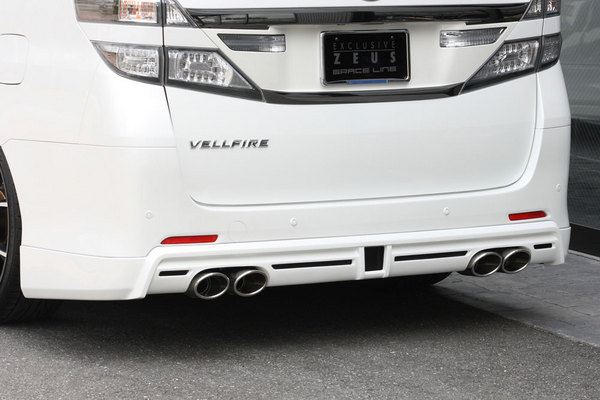 EXCLUSIVE ZEUS ヴェルファイア 20系 後期 Zグレード GLACE LINE リアアンダースポイラー マフラー4本出し