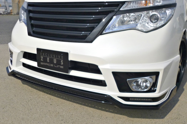 EXCLUSIVE ZEUS セレナ C26 ハイウェイスター 後期 GRACE LINE フロントハーフスポイラー用LEDデイライト ホワイト (大)